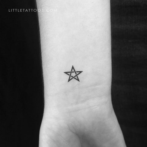 Interlaced Pentagram Temporary Tattoo - Set of 3