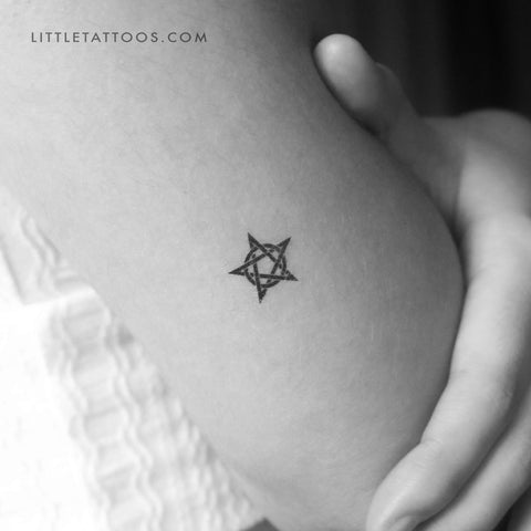 Circumscribed Pentagram Temporary Tattoo - Set of 3