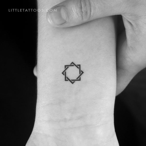 Interlaced Rub El Hizb Temporary Tattoo - Set of 3