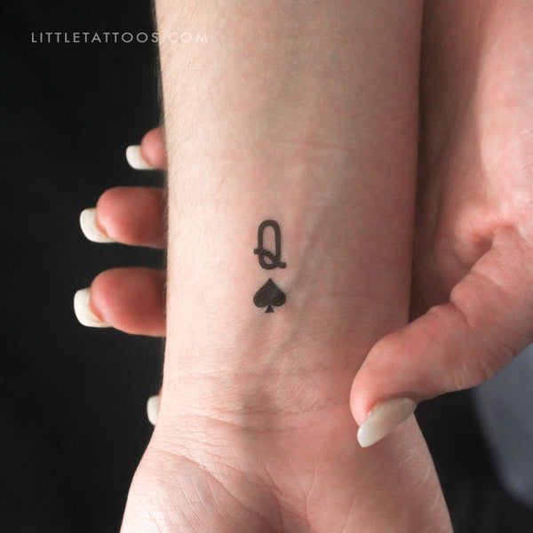 Queen Of Spades Temporary Tattoo - Set of 3