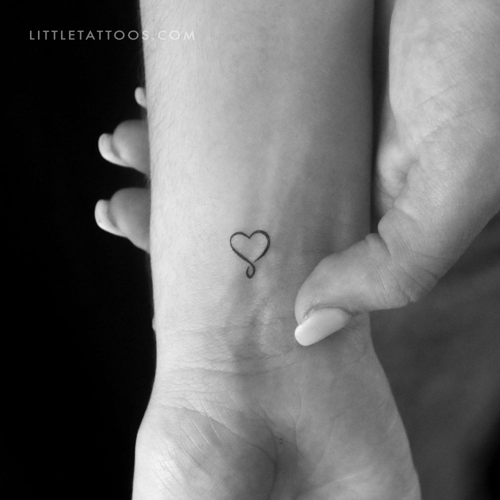 Tiny Heart Infinity Temporary Tattoo - Set of 3