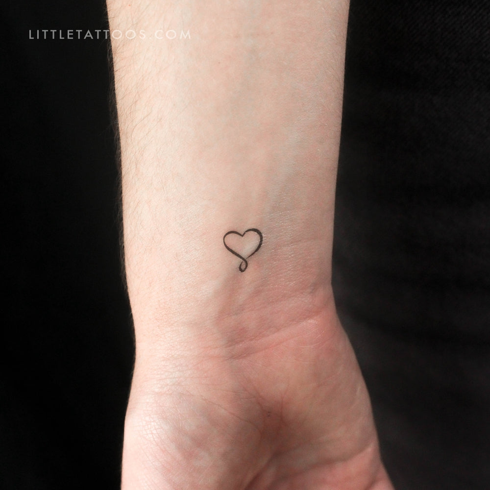 Tiny Heart Infinity Temporary Tattoo - Set of 3