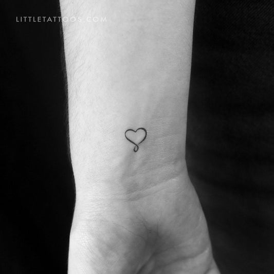 Tatuaje temporal de infinito con un pequeño corazón - Juego de 3