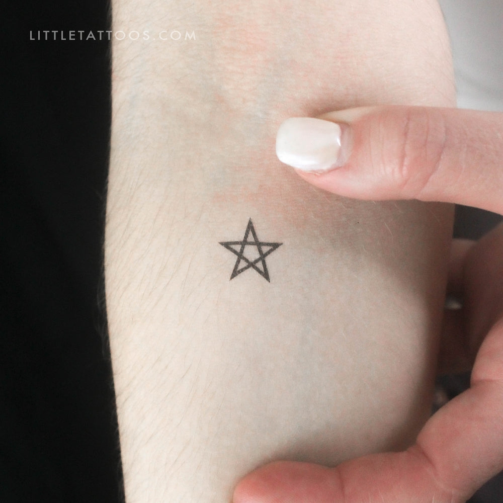 Tatuaje temporal de pentagrama - Juego de 3