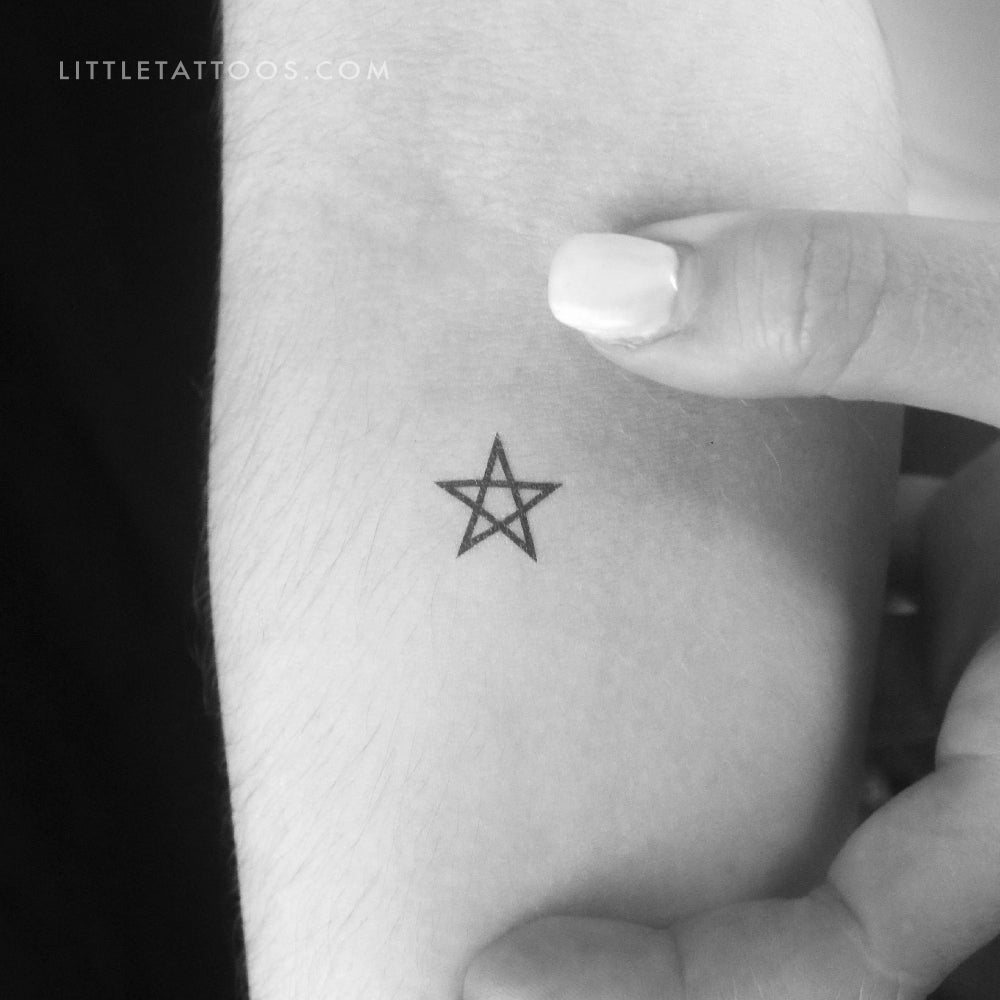 Tatuaje temporal de pentagrama - Juego de 3