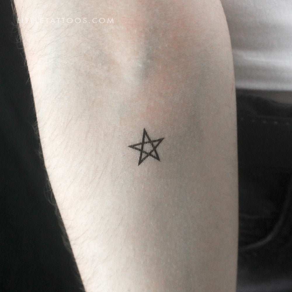 Tatuaje temporal de pentagrama - Juego de 3