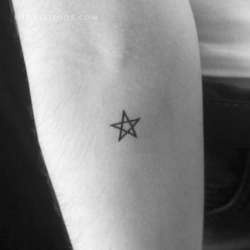Tatuaje temporal de pentagrama - Juego de 3