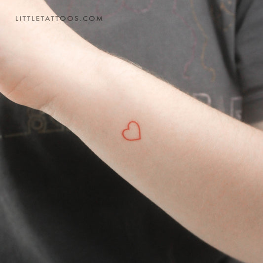Tatuaje temporal de corazón rojo (juego de 3)