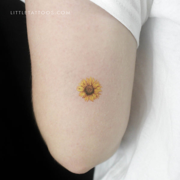 Sunflower Flower Temporary Tattoo - Set of 3