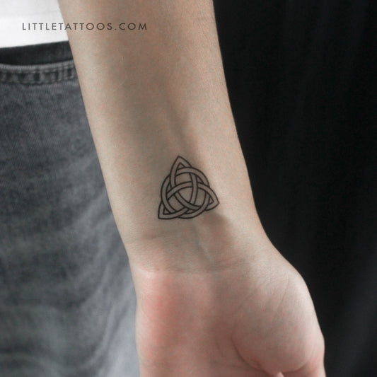 Small Interlaced Trinity Knot Temporary Tattoo - Set of 3