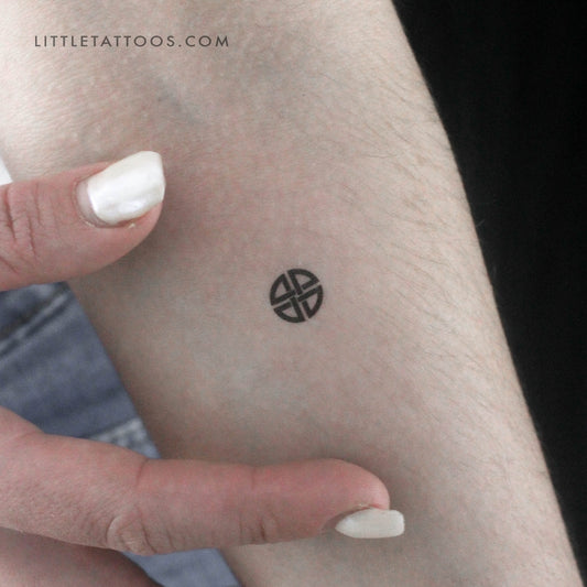Tiny Celtic Shield Knot Temporary Tattoo - Set of 3