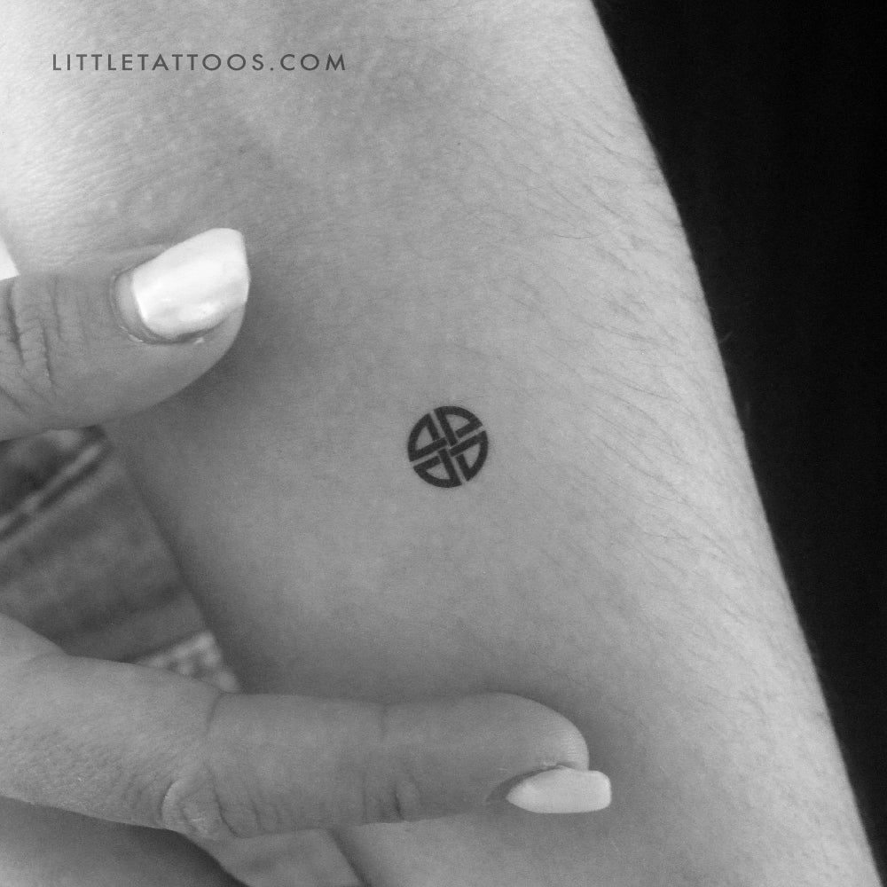 Tiny Celtic Shield Knot Temporary Tattoo - Set of 3