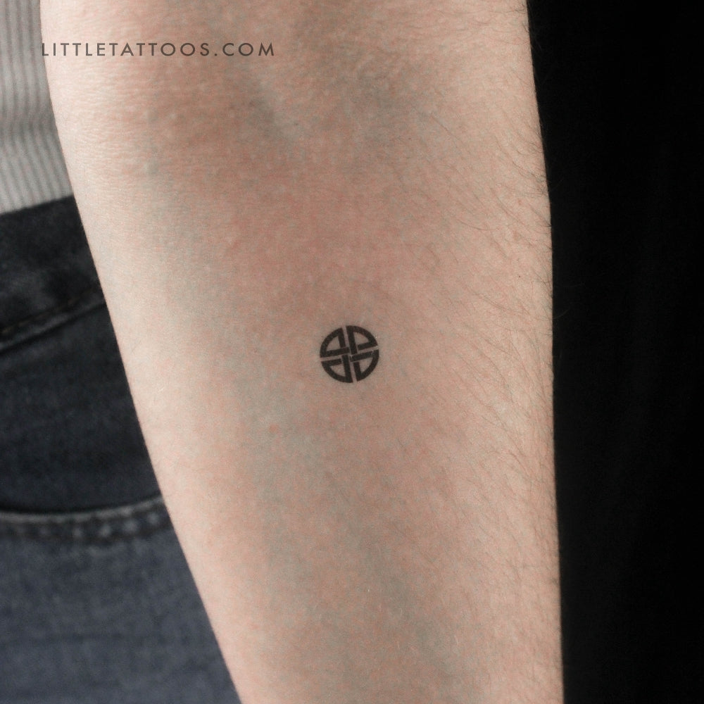 Tiny Celtic Shield Knot Temporary Tattoo - Set of 3
