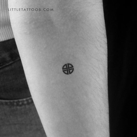 Tiny Celtic Shield Knot Temporary Tattoo - Set of 3