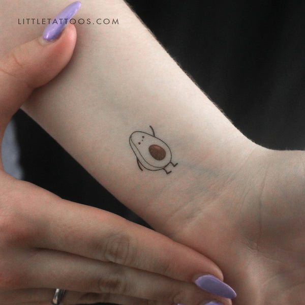 Mismatching Avocado And Seed Temporary Tattoo - Set of 3