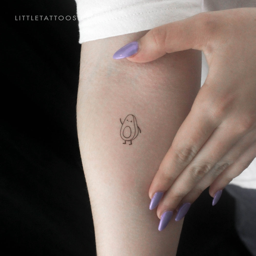 Tatuaje temporal de aguacate desigual (juego de 3)