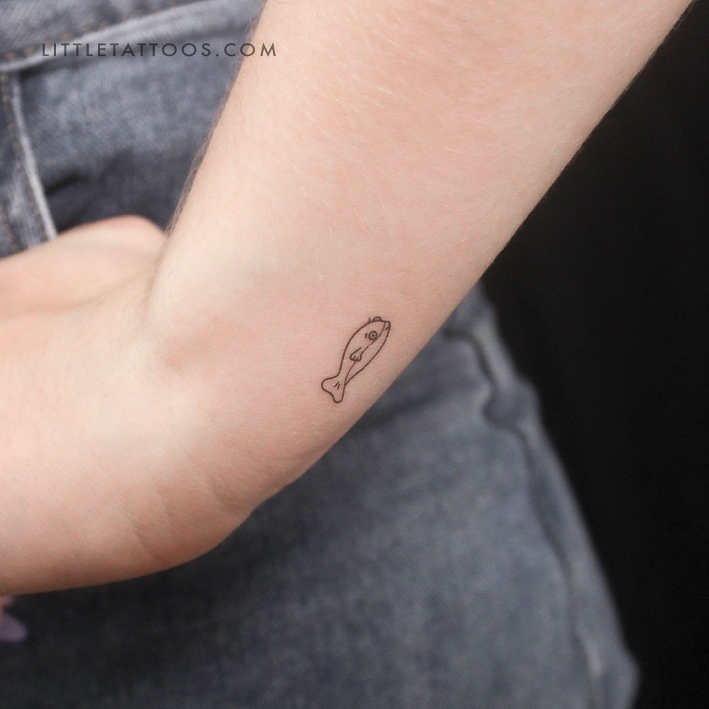Tatuaje temporal de pez globo - Juego de 3