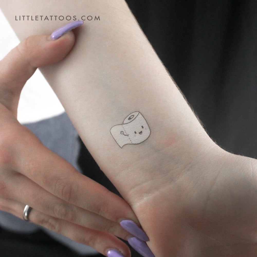 Toilet Paper Temporary Tattoo - Set of 3