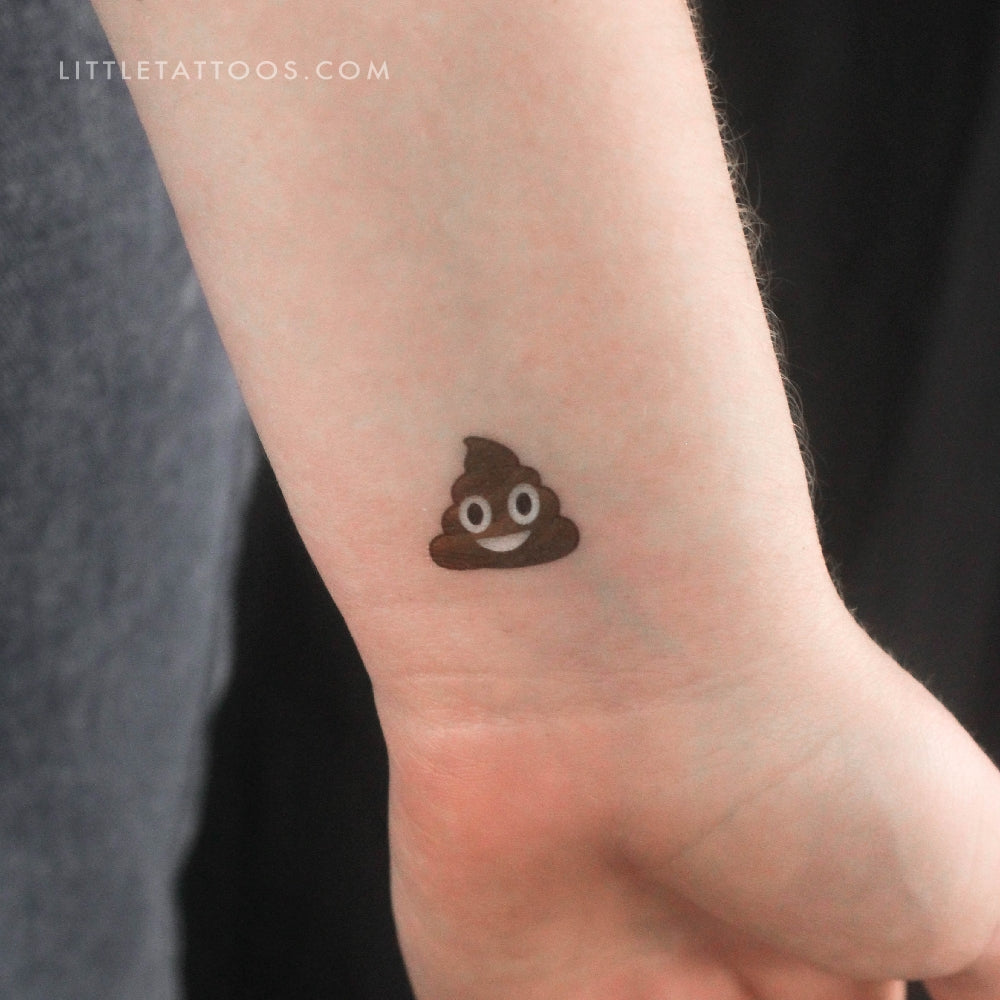 Tatuaje temporal de emoji de caca (juego de 3)