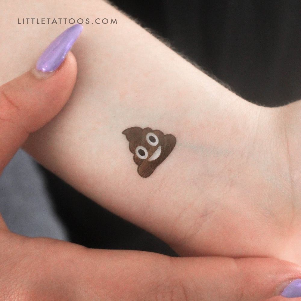 Tatuaje temporal de emoji de caca (juego de 3)