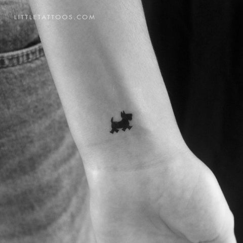 Tiny Scottie Temporary Tattoo - Set of 3