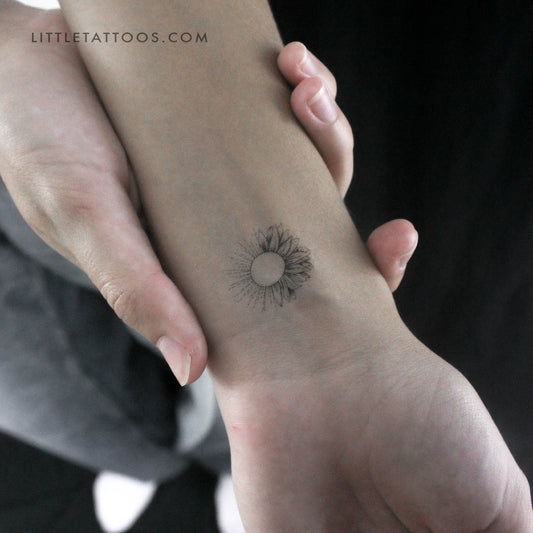 Tatuaje temporal de girasol y sol (juego de 3)