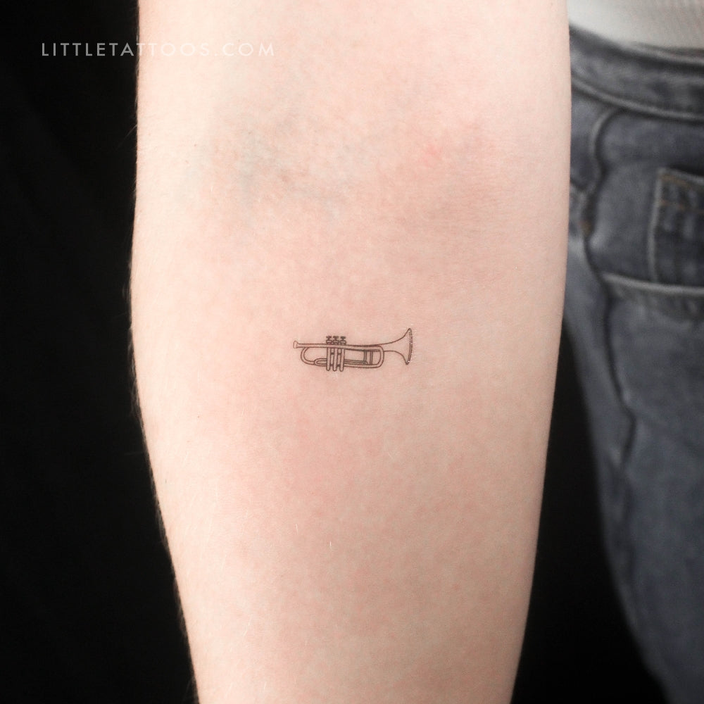 Tatuaje temporal de trompeta - Juego de 3