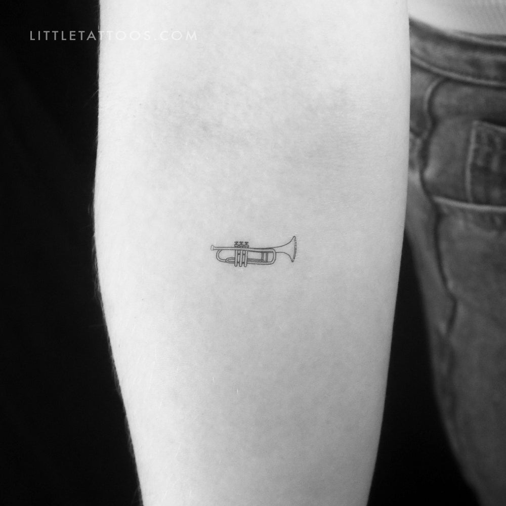 Tatuaje temporal de trompeta - Juego de 3