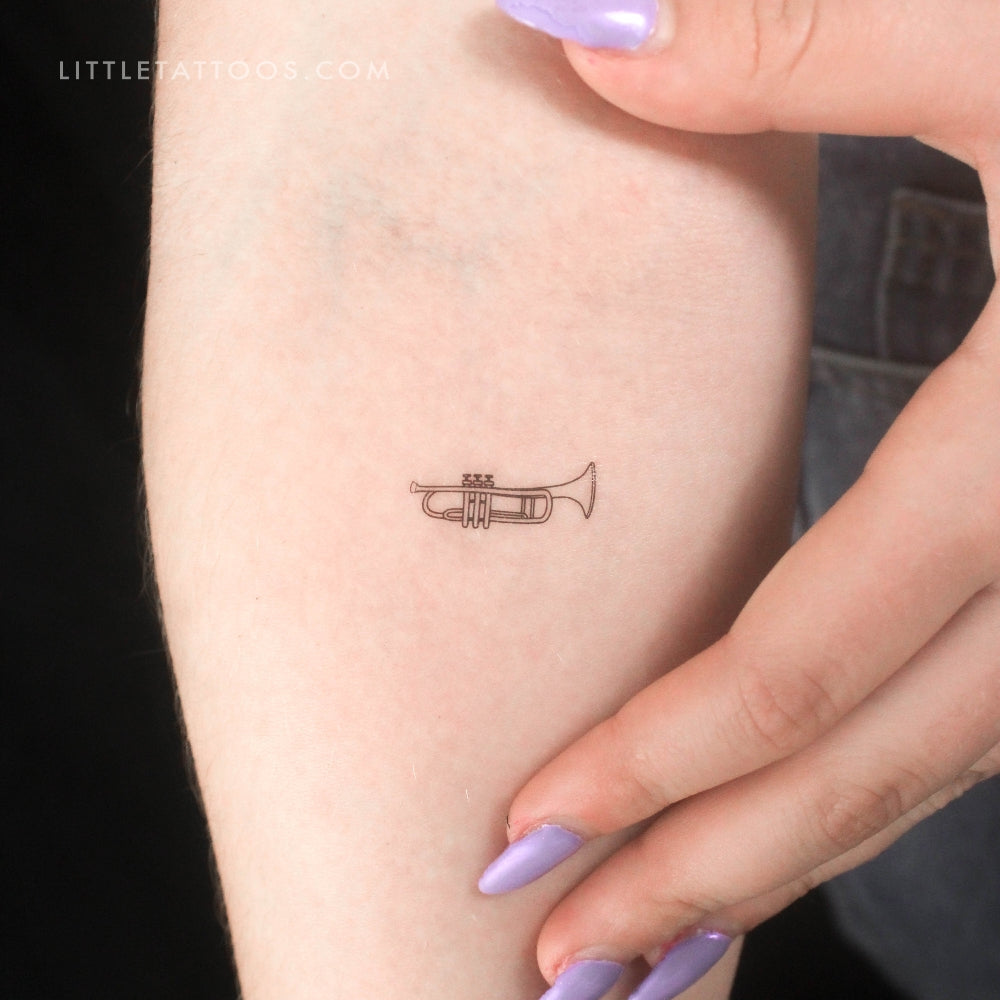 Tatuaje temporal de trompeta - Juego de 3