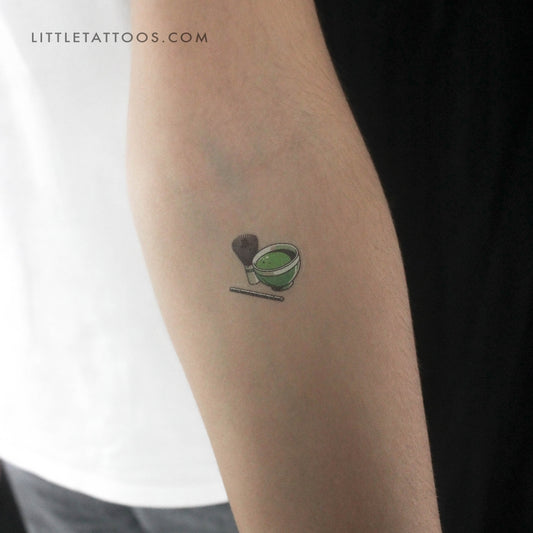 Tea Matcha Temporary Tattoo - Set of 3