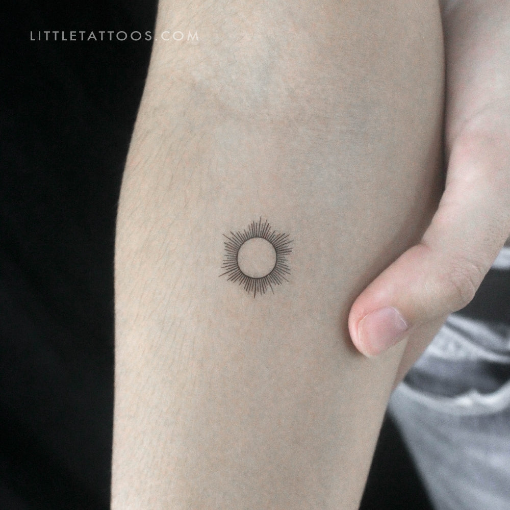 Tatuaje temporal del sol del zodiaco - Juego de 3