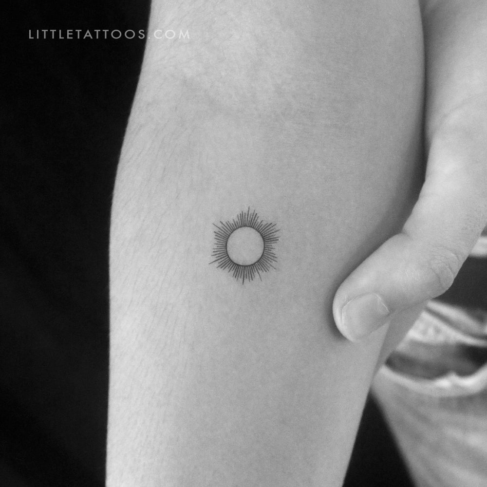 Tatuaje temporal del sol del zodiaco - Juego de 3