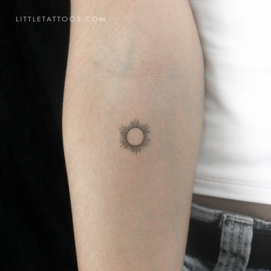 Tatuaje temporal del sol del zodiaco - Juego de 3