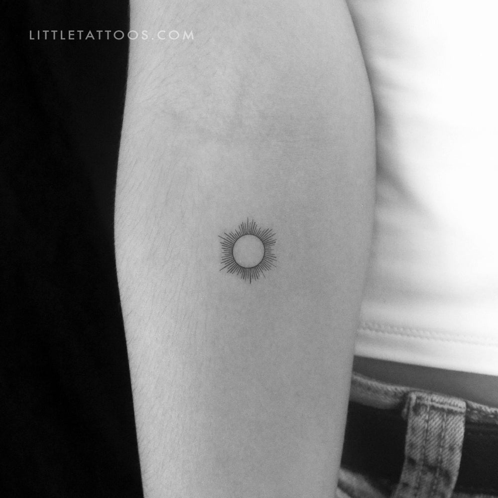 Tatuaje temporal del sol del zodiaco - Juego de 3