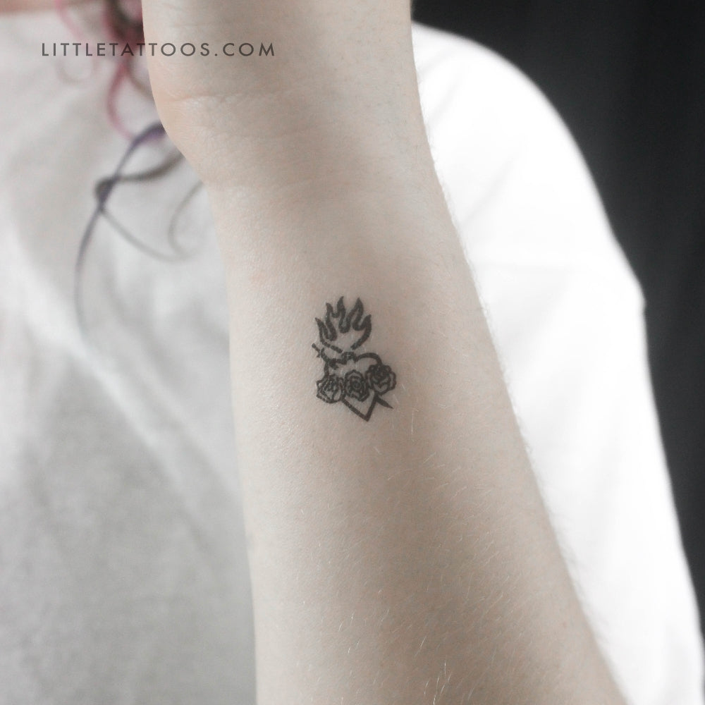 Immaculate Heart Of Mary Temporary Tattoo - Set of 3