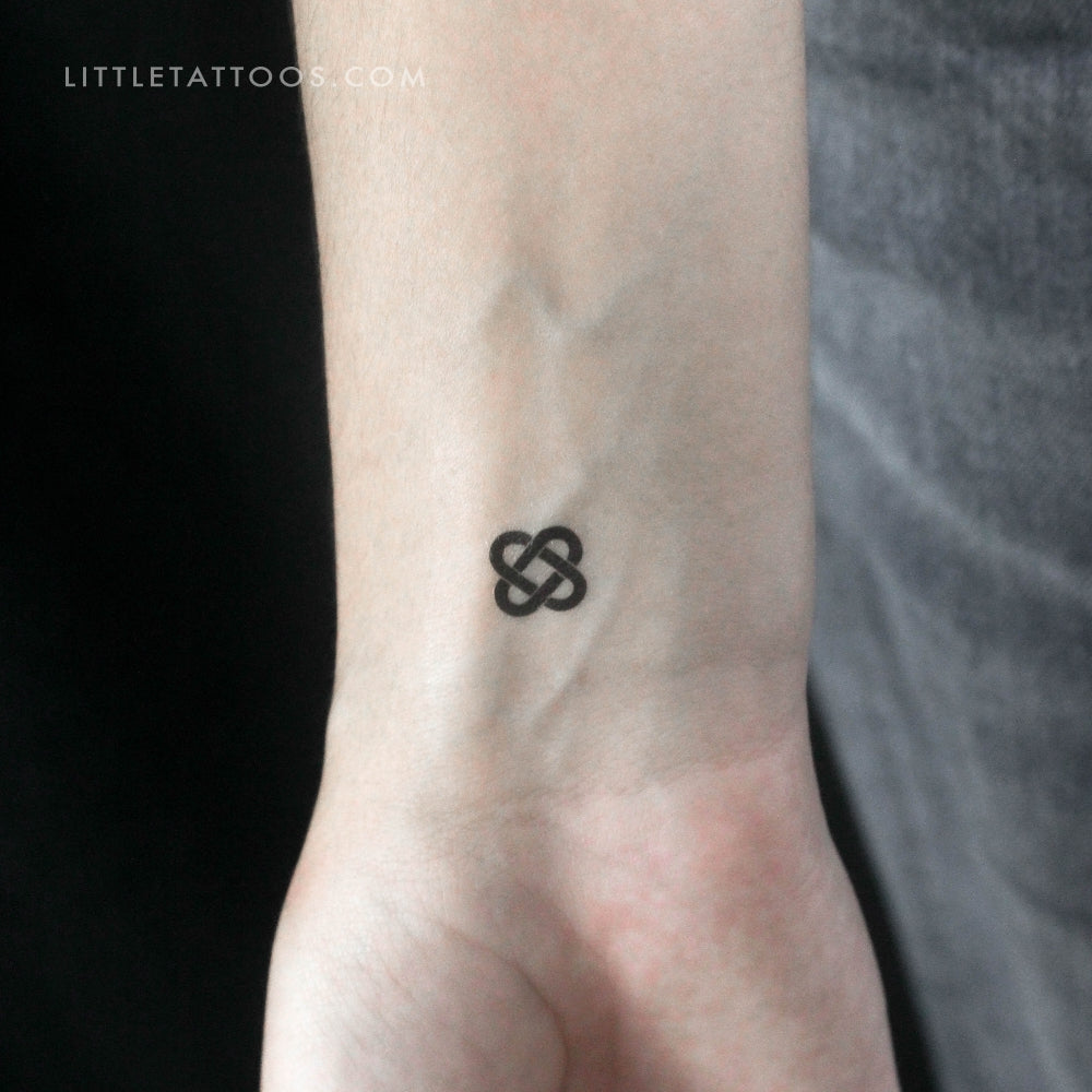 Tiny Celtic Love Knot Temporary Tattoo - Set of 3