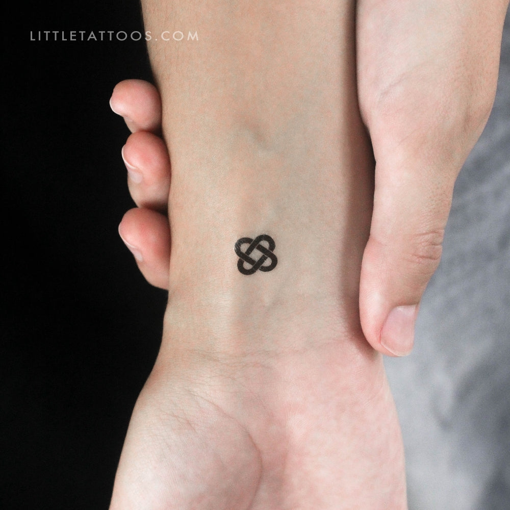 Tiny Celtic Love Knot Temporary Tattoo - Set of 3