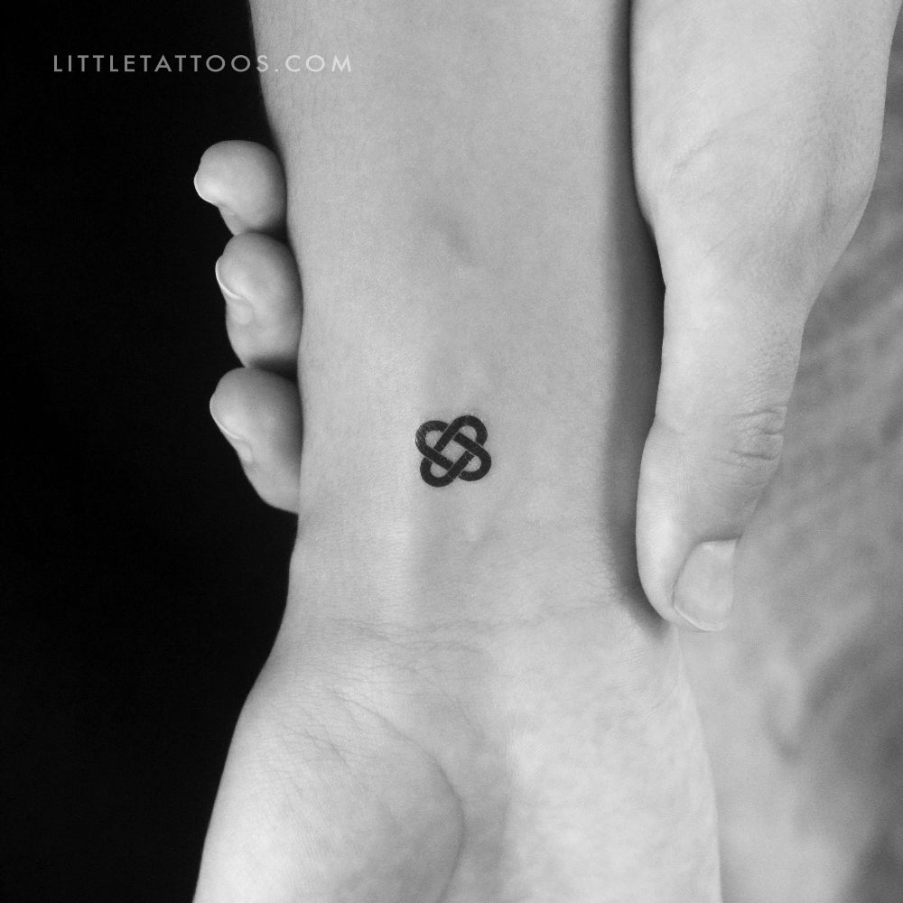 Tiny Celtic Love Knot Temporary Tattoo - Set of 3