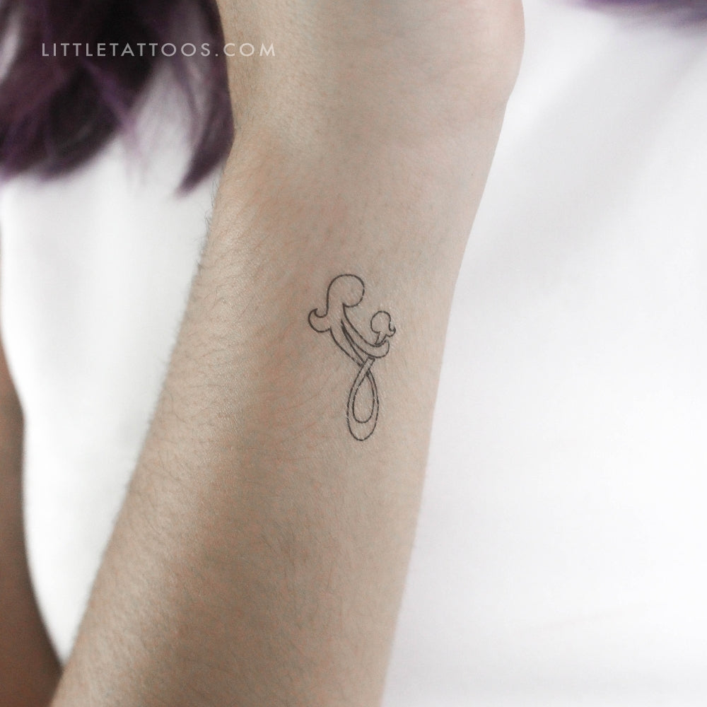 Tatuaje temporal con símbolo de madre e hija (juego de 3)