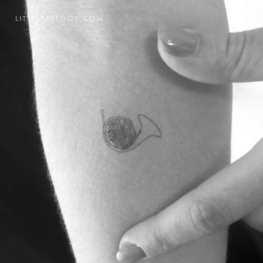 French Horn Temporary Tattoo - Set of 3