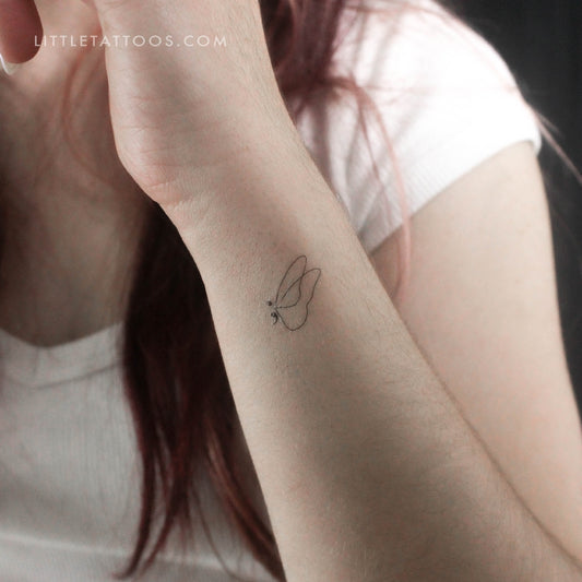 Tatuaje temporal de mariposa con punto y coma (juego de 3)