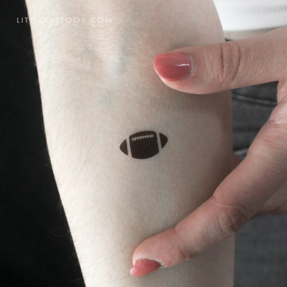 American Football Ball Temporary Tattoo - Set of 3