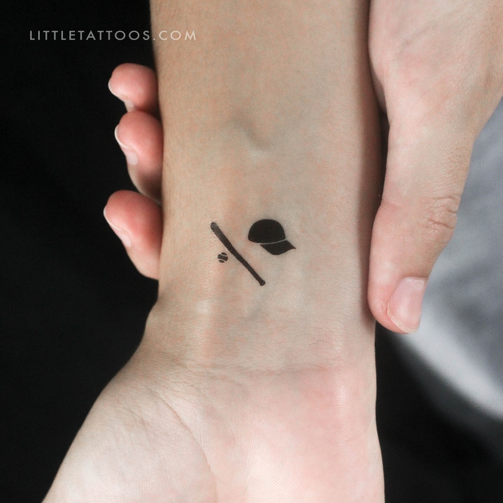 Baseball Kit Temporary Tattoo - Set of 3