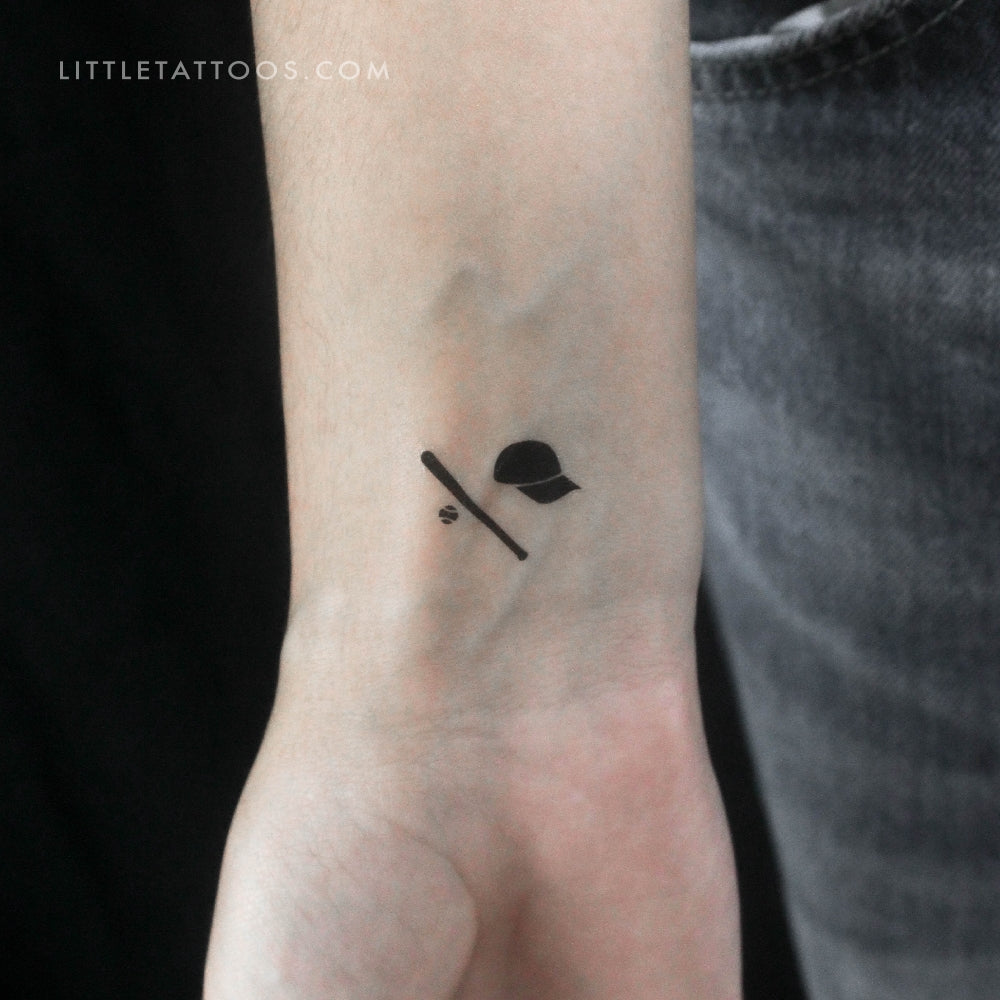 Baseball Kit Temporary Tattoo - Set of 3