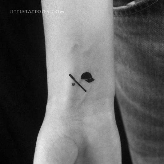Baseball Kit Temporary Tattoo - Set of 3
