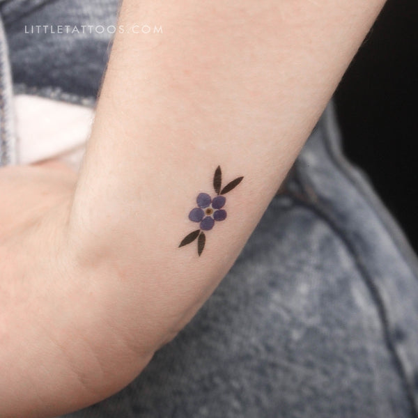 Watercolor Forget-me-not Temporary Tattoo - Set of 3