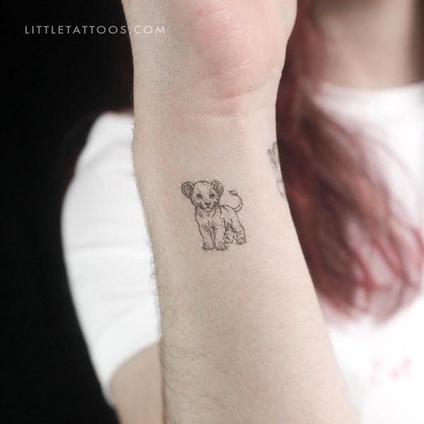 Little Lion Cub Temporary Tattoo - Set of 3