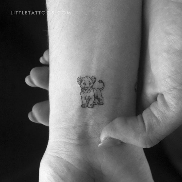 Little Lion Cub Temporary Tattoo - Set of 3