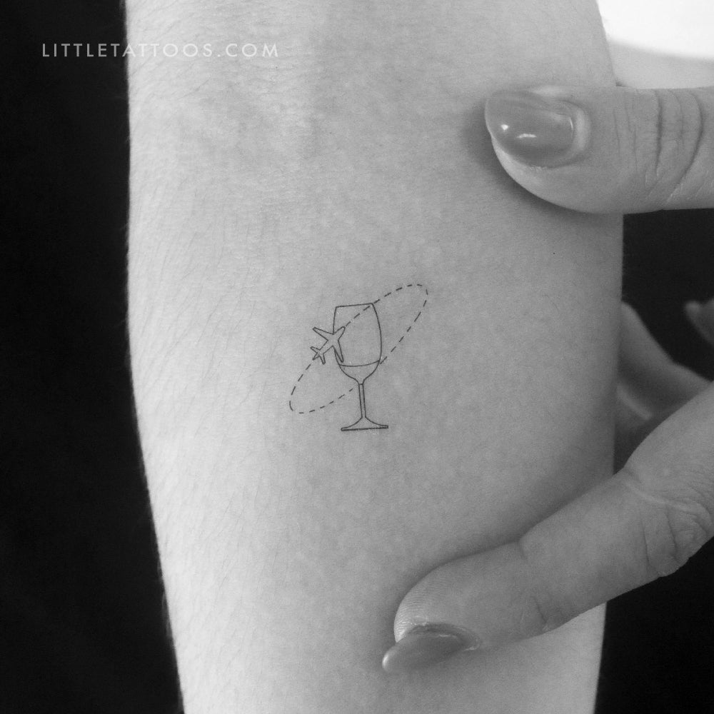 Small Wine Traveller By Cagri Durmaz Temporary Tattoo - Set of 3