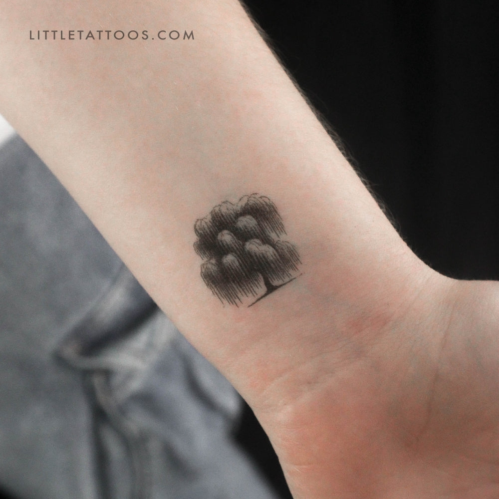 Minimalist Weeping Willow Tattoo Idea